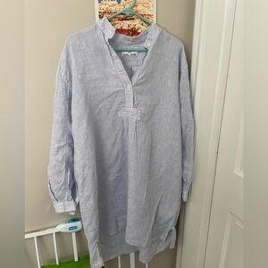 Linen striped shirt, casual. The sleep shirt brand. Lightly worn